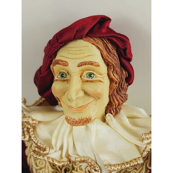 Christmas Victorian Harlequin Jester Rare Aldik Doll Ornament 13" Tradition Gold - Picture 3 of 16